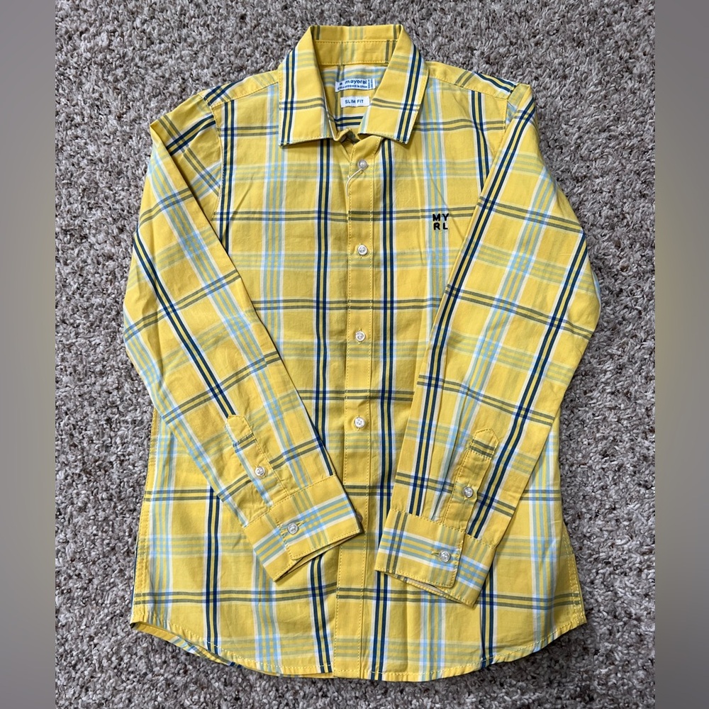 Boys button down plaid shirt